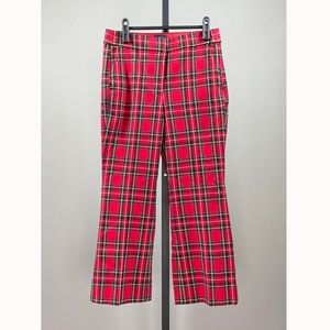 NEW! J CREW RED PLAID KELSEY PANTS! WOMENS 4 PETITE!